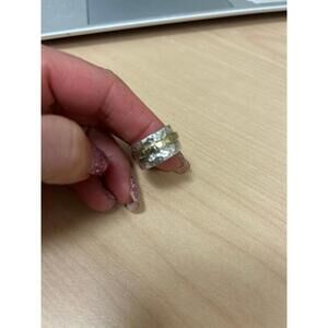 Silpada Hammered Silver & Gold Spinner Ring